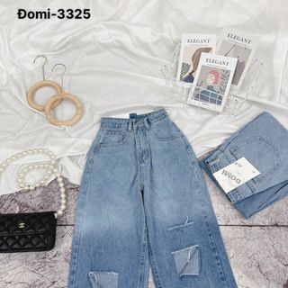 Quần baggy jean nữ rách gối kiểu MS 3325
