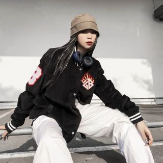 Áo khoác dù kiểu bomber logo in 2 thân phong cách