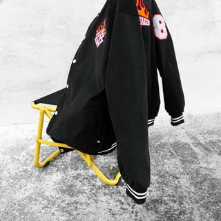 Áo khoác dù kiểu bomber logo in 2 thân phong cách