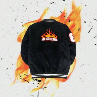 Áo khoác dù kiểu bomber logo in 2 thân phong cách