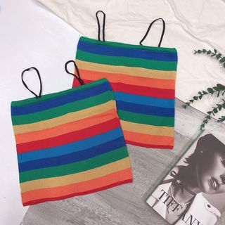 Áo 2 dây phối nhiều màu cầu vồng