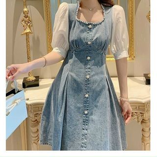 Đầm jean cườm cao cấp xinh trẻ