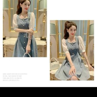 Đầm jean cườm cao cấp xinh trẻ