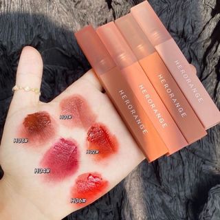 Son kem Herorange Lip Mud Glaze Lip Gloss ống cây vuông dưỡng ẩm chống nước nhung mịn giá sỉ giá sỉ