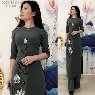 [CAO CẤP] Áo dài thêu hoa sen siêu đẹp siêu hot AD295 [ NHẬT-HÀN QUỐC]