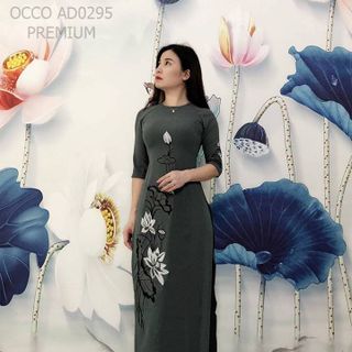 [CAO CẤP] Áo dài thêu hoa sen siêu đẹp siêu hot AD295 [ NHẬT-HÀN QUỐC]