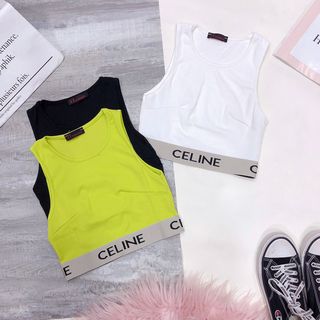 Áo xách nách croptop phối viền