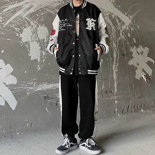 Áo khoác dù kiểu bomber logo in 2 thân độc lạ