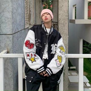 Áo khoác dù kiểu bomber logo in 2 thân độc lạ