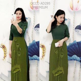 [CAO CẤP] Áo dài cách tân vạt áo thêu hoa sen siêu đẹp siêu hot AD295 [ NHẬT-HÀN QUỐC]