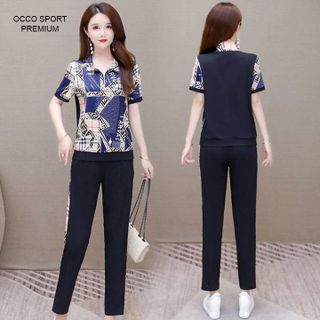 [CAO CẤP] Bộ đồ thể thao khóa lửng họa tiết sang chảnh TT523_HÀNG CHUẨN