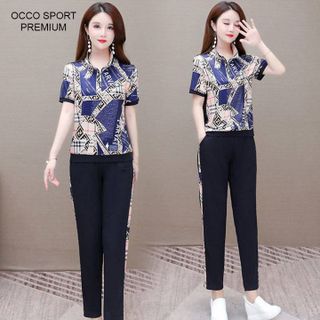 [CAO CẤP] Bộ đồ thể thao khóa lửng họa tiết sang chảnh TT523_HÀNG CHUẨN