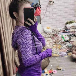 Áo khoác nữ dệt kim thể thao hàng quảng châu size m.l