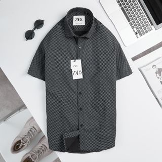 [size to 50-110kg] Áo sơ mi nam tay ngắn sọc trẻ trung