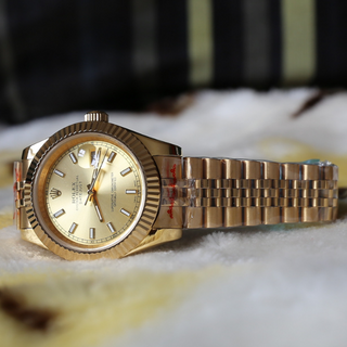 Đồng hô RL Nam Automatic Dây Demi Mặt Khía Vàng