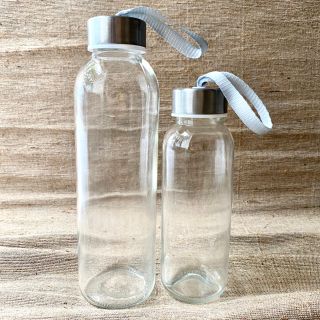 Chai thủy tinh đựng nước ép trái cây sữa hạt 500ml nắp nhôm có dây xách