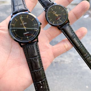 Đồng hồ cặp dây da nam nữ O,me,ga