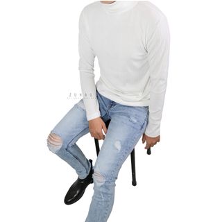 Áo thun cổ cao form fit dễ phối đồ vải xịn (Hàng thiết kế - Zuhaus)