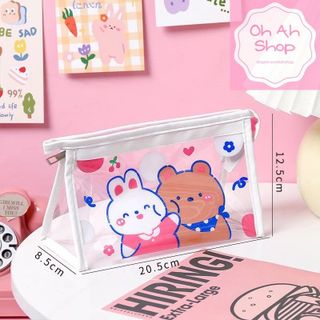 TÚI TAM GIÁC TRONG SUỐT ĐỰNG BÚT MỸ PHẨM