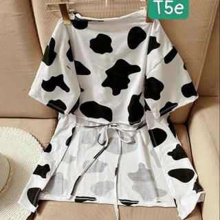 Áo bò sữa buộc lưng