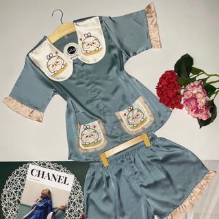 Đồ bộ pijama in 3d thỏ mắt kiếng Đùi Cộc
