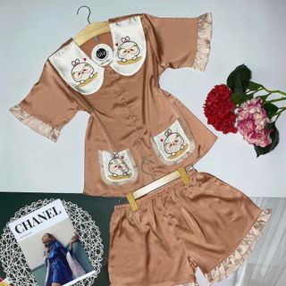 Đồ bộ pijama in 3d thỏ mắt kiếng Đùi Cộc