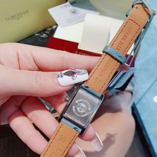 Đồng hồ nữ dây da mặt chữ nhật Lo,ng,ines sale