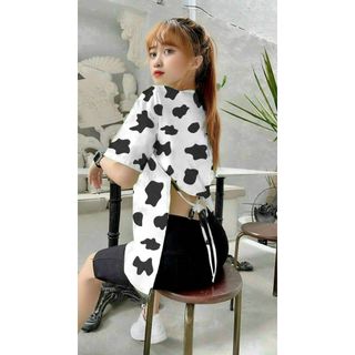 Áo bò sữa buộc lưng