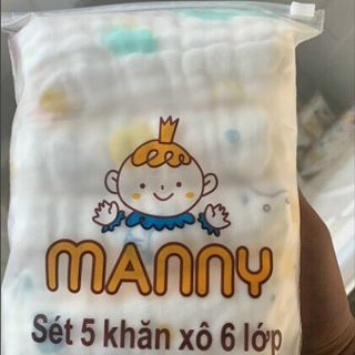Set 5 khăn xô nhăn 6 lớp Manny