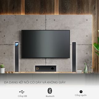 Loa vi tính Lohao MAV 2235 - loa soundbar 2.1 âm thanh stereo rạp hát – Kết nối Bluetooth 5.0 - 2 loa vệ tinh kèm sub hơi 2 tấc - Công suất lên đến 100W - kèm remote – loa ti vi Soundbar âm thanh 3D – Có thể lắp ghép thành 1 loa dài