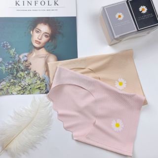 Quần Lót Nữ, Thun Lạnh, Không Đường May, Họa Tiết Hoa Cúc, Kháng Khuẩn, Quần Lót Nhật, Freesize