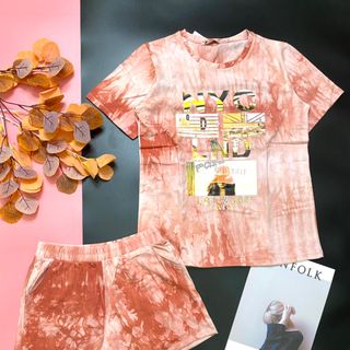 Đồ bộ đùi vải cotton loang in hình thời trang