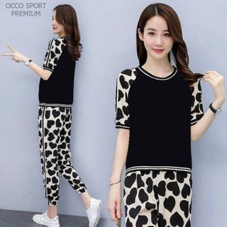 Bộ đồ thể thao cotton phối họa tiết 3d TT478