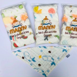Set 5 yếm xô nhăn Manny