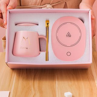 Bộ cốc ca sứ có đế hâm nóng bằng điện
