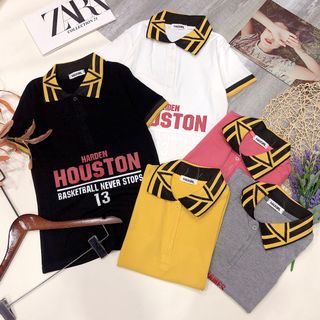 Áo thun cổ bẻ phối viền