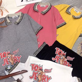 Áo thun cổ bẻ phối viền