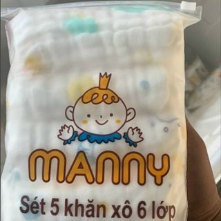 Set 5 khăn sữa nhăn 6 lớp Manny