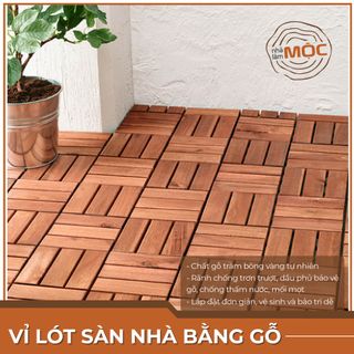 Vỉ gỗ lót sàn sân thượng, sàn nhà - 12 nan