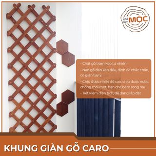 Khung hoa leo xếp gọn gàng bằng gỗ