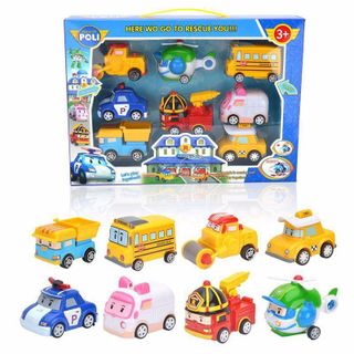 Bộ hộp đồ chơi 8 xe Poli 3+