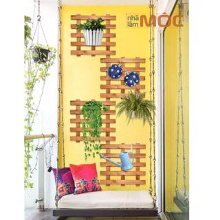 Khung gỗ treo tường trang trí ban công - 80x80 cm