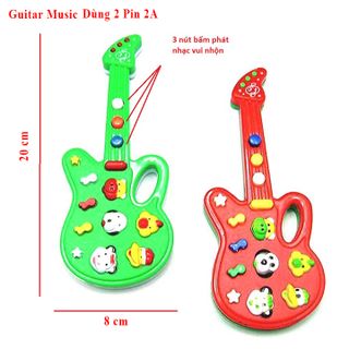 Đồ chơi đàn nhạc hình ghita, 3 nút bấm, dùng 2 viên Pin AAA