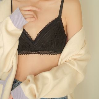 Áo Lót Ren Không Gọng Đệm Mỏng, Áo Bra Dệt Kim, Áo Ngực Nữ - AN008