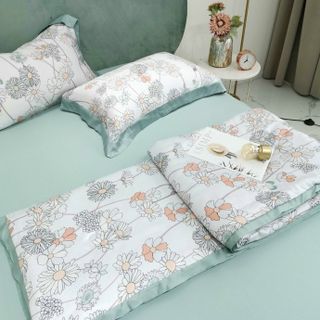 Bộ Chăn Ga Gối Tencel Chăn Trần Bông Tơ Tằm