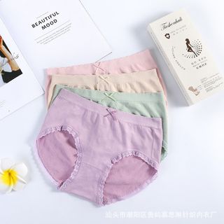 Quần Lót Nữ, Cotton, Kháng Khuẩn, Freesize, Chun Nơ Phối Viền Ren Mềm, Ôm Sát Vòng 3 Định Hình, Quần Lót Nhật giá sỉ