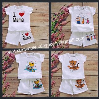 Bộ 100% cotton nam nữ 1-5 tuổi giá sỉ