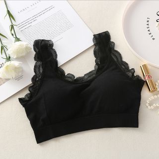 Áo Bra, Cotton, Áo Ngực, Gân Tăm, Phối Ren, Tập Yoga, Gym, Áo Lót Thời Trang, Freesize giá sỉ