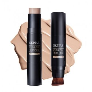 Kem Nền V10 Glow B.B Stick Skinazzz Kết Hợp Cọ Trang Điểm 2 in 1 - Hàn Quốc