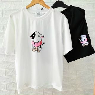 Set đồ bộ mặc nhà in bò sữa mặt buồn siêu dễ thương